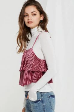 STORETS SALE Katerina Satin Pleated Top-2 Colors