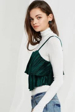 STORETS SALE Katerina Satin Pleated Top-2 Colors