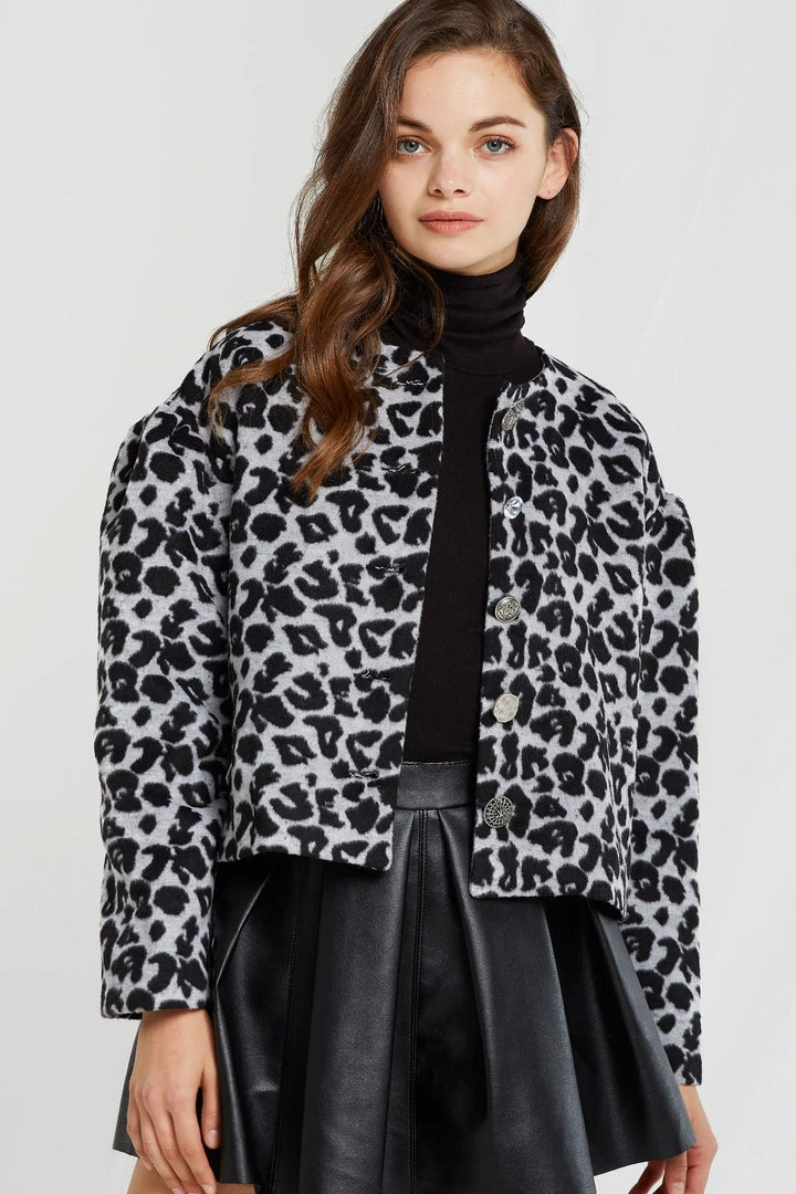 STORETS Miri Buttoned Leopard Print Jacket