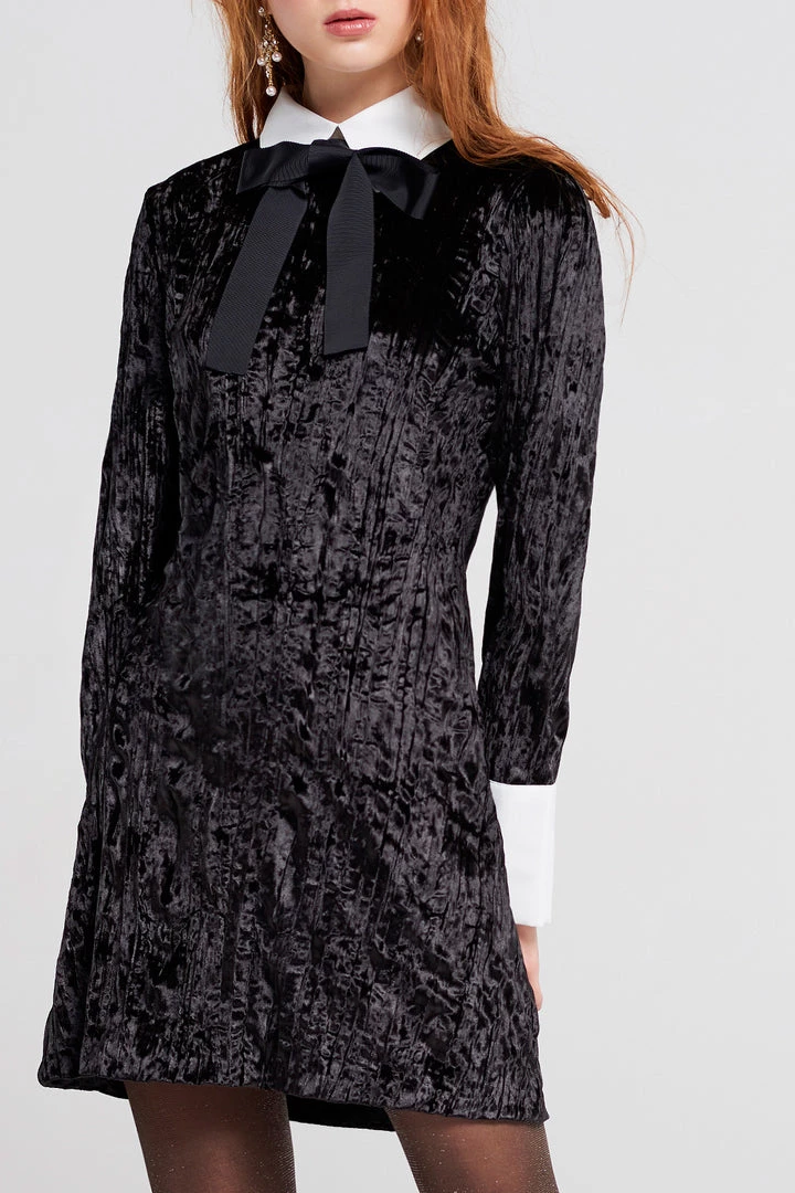 STORETS SALE Jane Velvet Dress With Tie CLOTHING