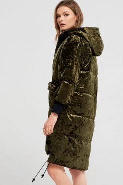 STORETS SALE Ciara Ring Pocket Velvet Padded Coat