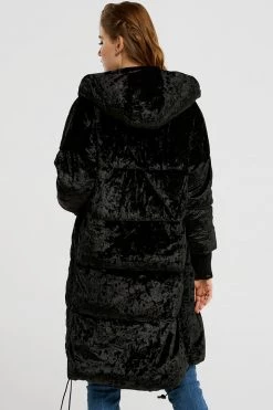 STORETS SALE Ciara Ring Pocket Velvet Padded Coat