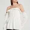 STORETS CLOTHING Audrey Ruffle Bardot Peplum Blouse