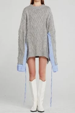 STORETS Sadie Shirt Combo Knit Pullover CLOTHING