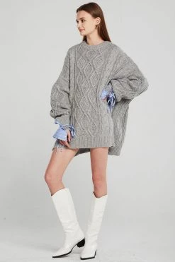 STORETS Influencer Knitwear Sadie Shirt Combo Knit Pullover