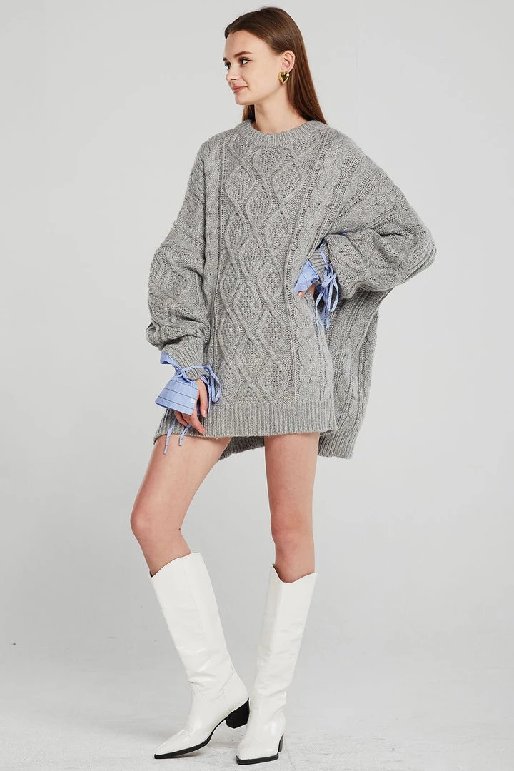 STORETS Influencer Knitwear Sadie Shirt Combo Knit Pullover