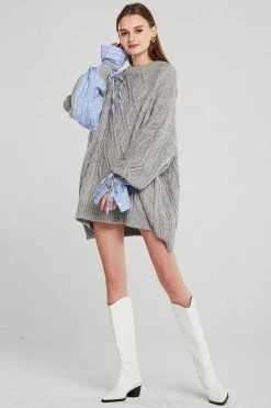 STORETS Influencer Knitwear Sadie Shirt Combo Knit Pullover