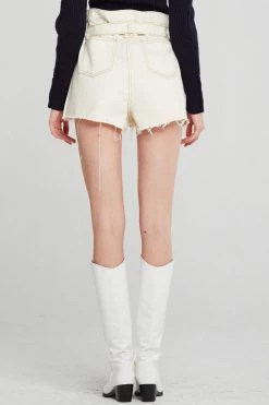 STORETS CLOTHING Nancy Raw Edge Belted Shorts
