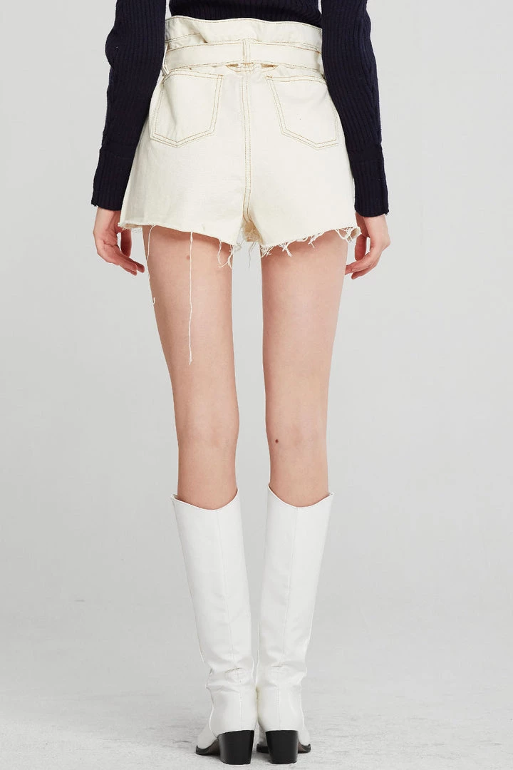 STORETS CLOTHING Nancy Raw Edge Belted Shorts