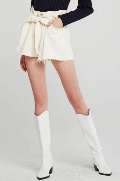 STORETS CLOTHING Nancy Raw Edge Belted Shorts