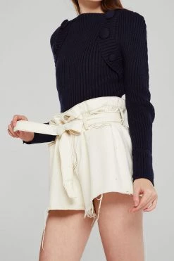 STORETS CLOTHING Nancy Raw Edge Belted Shorts