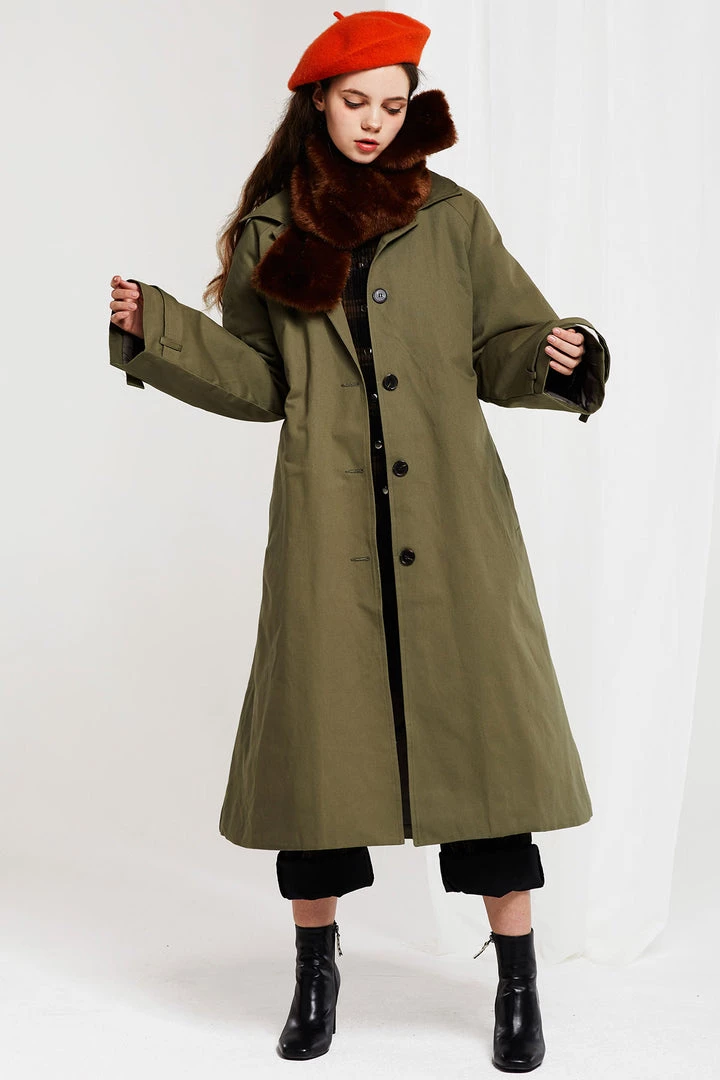 STORETS CLOTHING Lillian Padded Coat With Fur Scarf