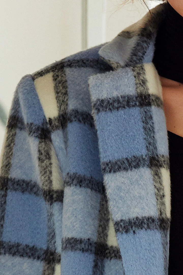 STORETS Lucy Plaid Fuzzy Blazer