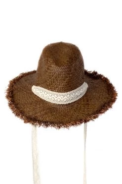 STORETS Ana Lace Tie Straw Hat ACCESSORIES