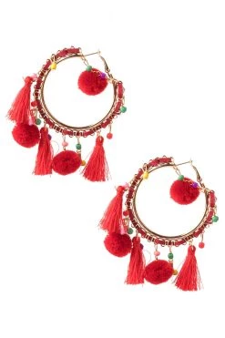 STORETS Tassel Circle Earrings