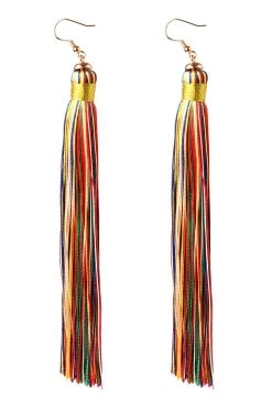STORETS Rainbow Long Tassel Earrings