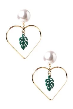STORETS ACCESSORIES Leaf Heart Earrings