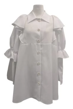 STORETS Wendy Ruffled Shirt Dress CLOTHING