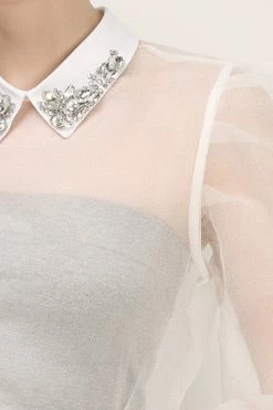 STORETS Ava Jeweled Organza Blouse