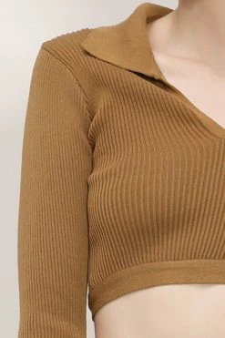 STORETS CLOTHING Sadie Tie Back Collared Top