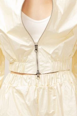 STORETS CLOTHING Sofia Crinkled Bomber Jacket