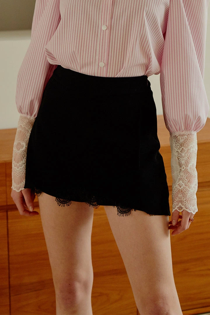 STORETS Emmy Lace Trim Wrap Skirt