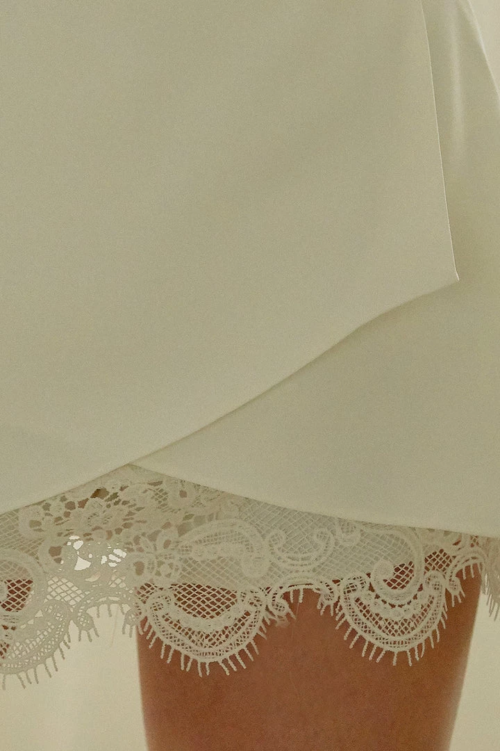 STORETS Emmy Lace Trim Wrap Skirt