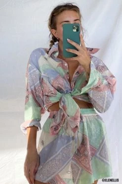 STORETS SALE Hayley Bandana Boyfriend Fit Shirt CLOTHING