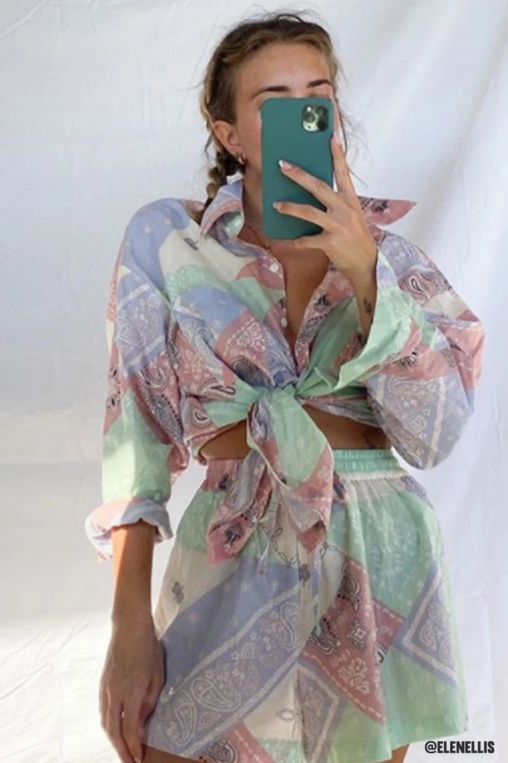 STORETS SALE Hayley Bandana Boyfriend Fit Shirt CLOTHING