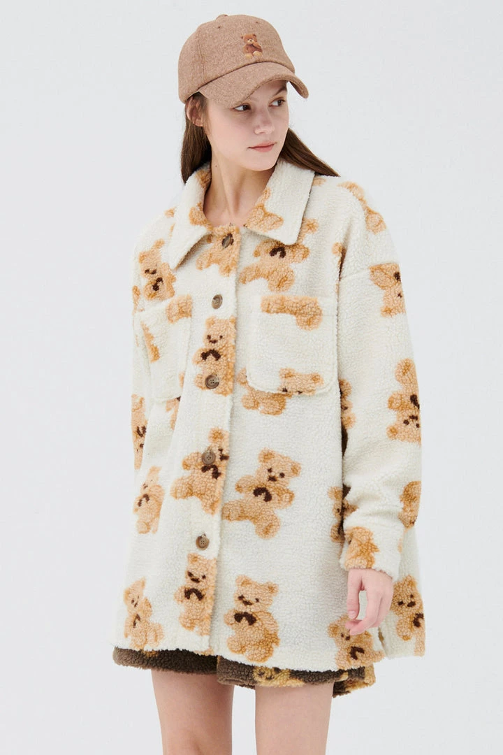 STORETS Sunny Teddy Oversized Shacket CLOTHING