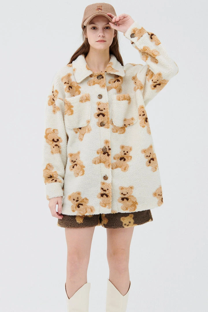 STORETS Sunny Teddy Oversized Shacket CLOTHING