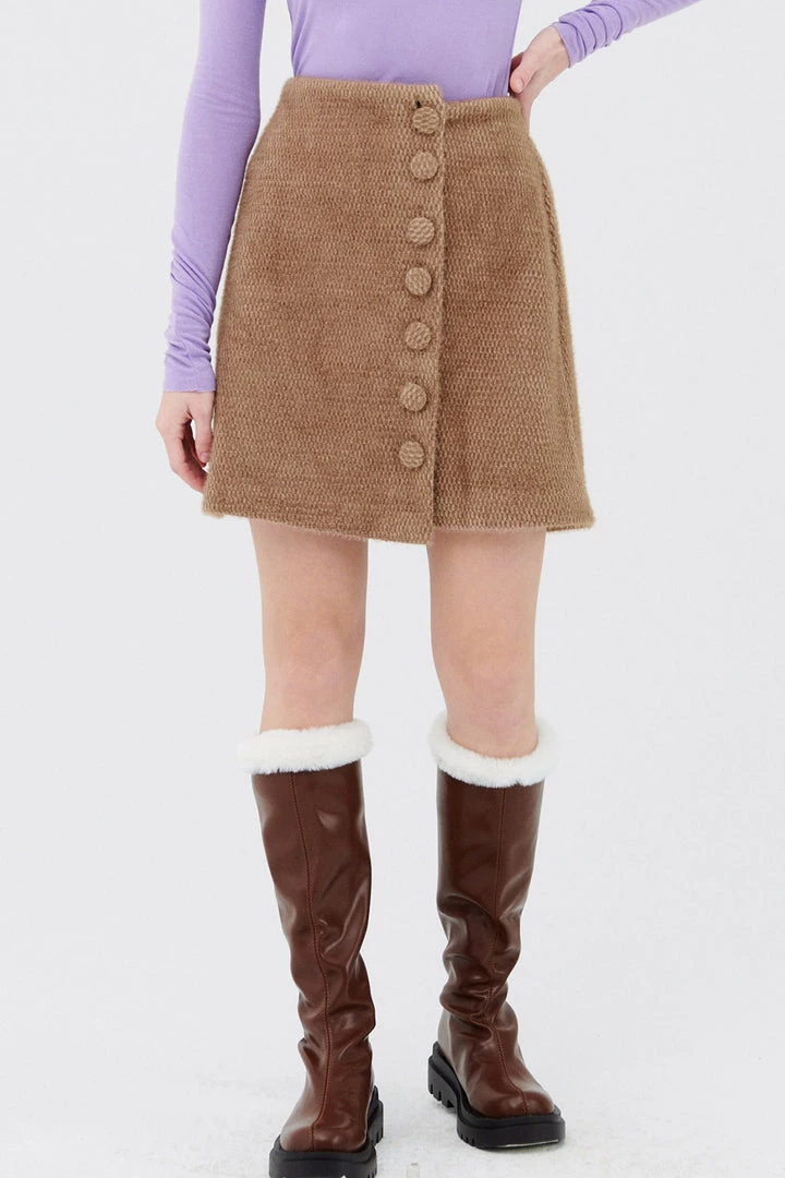 STORETS Raquel Button Up Mini Skirt CLOTHING