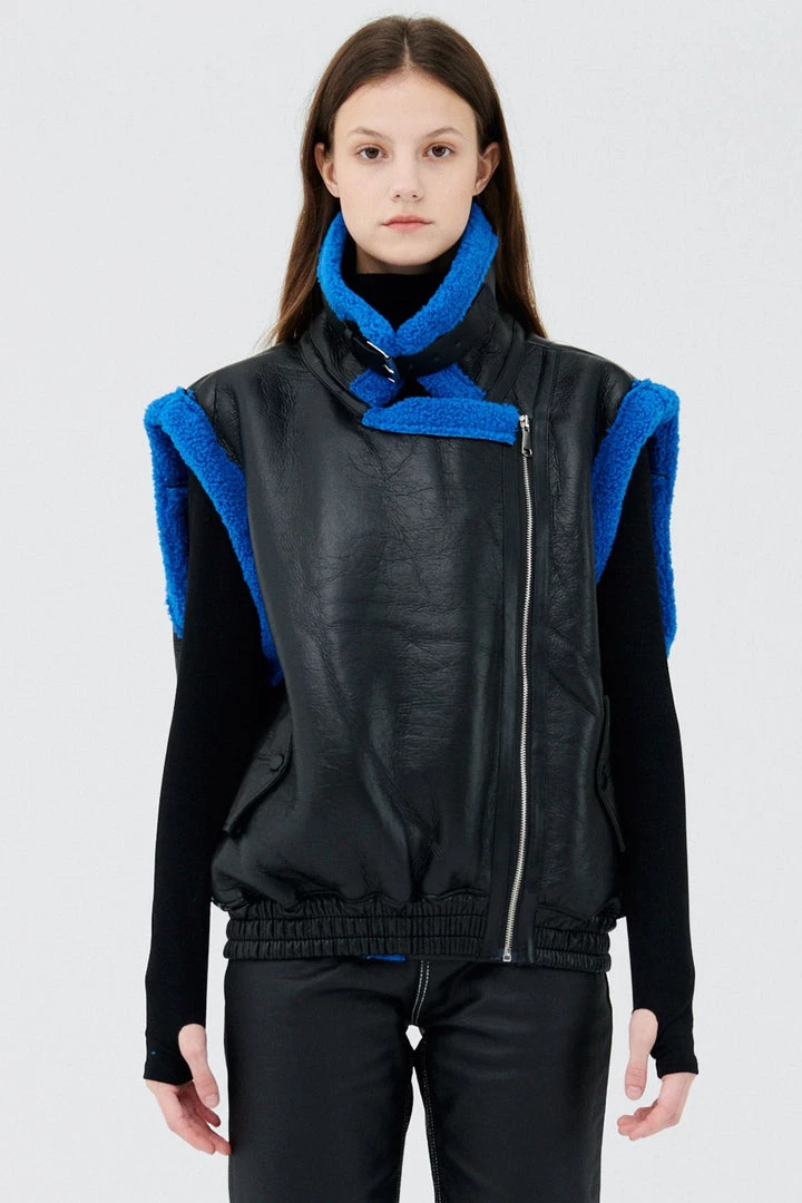 STORETS Influencer Pop Colors Arya Faux Shearling Vest