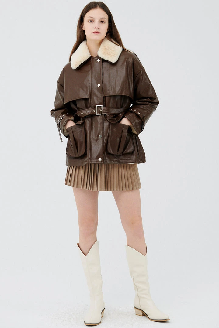 STORETS Drew Pleather Safari Jacket CLOTHING