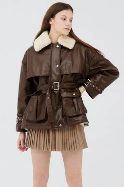 STORETS Drew Pleather Safari Jacket CLOTHING