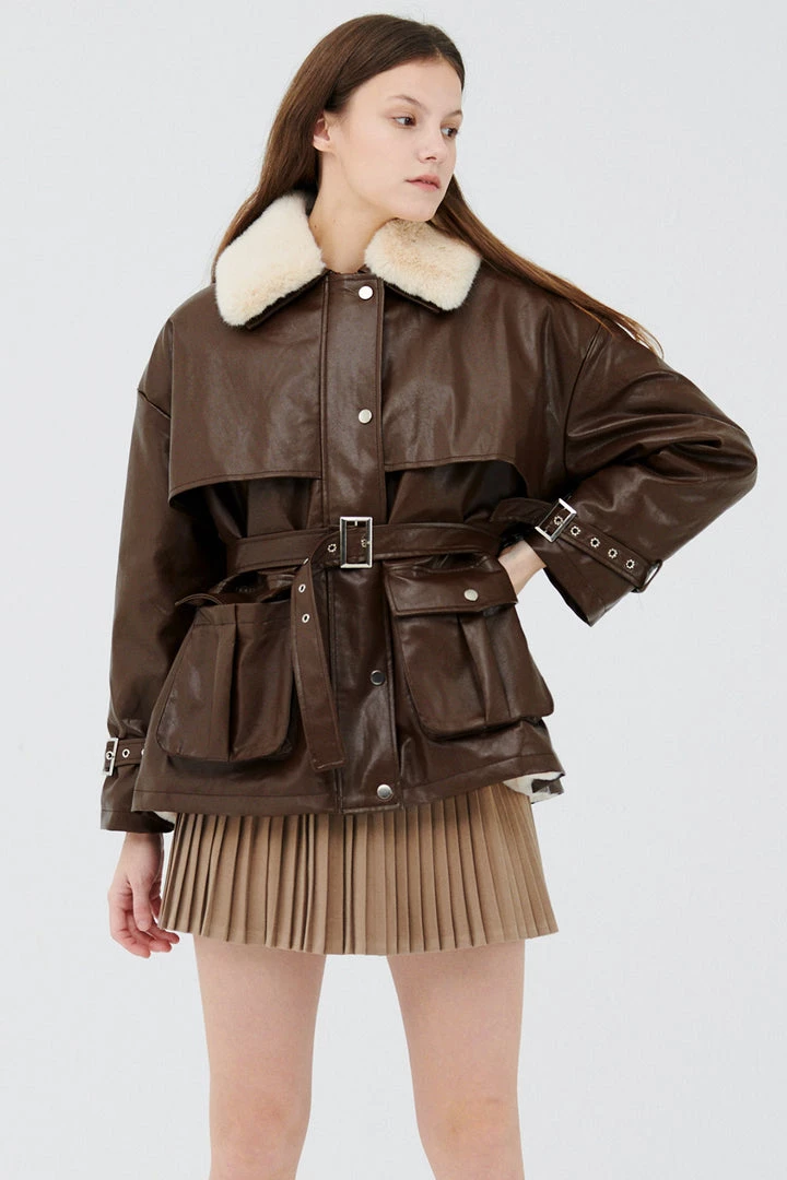 STORETS Drew Pleather Safari Jacket CLOTHING