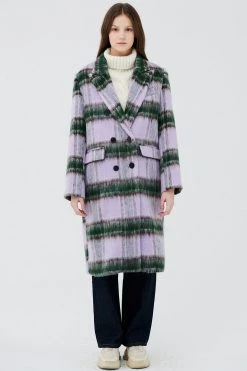 STORETS Jesh Fuzzy Plaid Coat CLOTHING