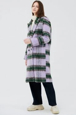 STORETS Jesh Fuzzy Plaid Coat CLOTHING