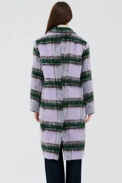 STORETS Jesh Fuzzy Plaid Coat CLOTHING