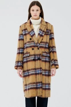 STORETS Jesh Fuzzy Plaid Coat CLOTHING