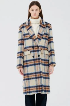 STORETS CLOTHING Jesh Fuzzy Plaid Coat
