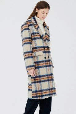 STORETS CLOTHING Jesh Fuzzy Plaid Coat