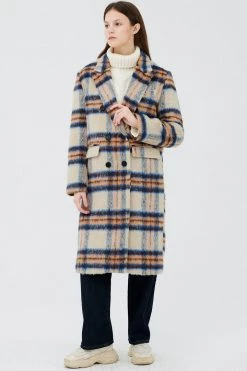 STORETS CLOTHING Jesh Fuzzy Plaid Coat