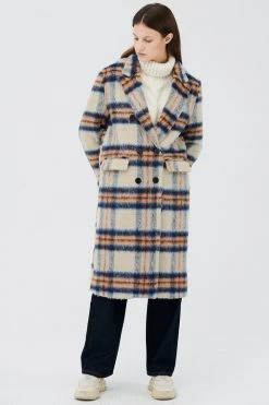 STORETS CLOTHING Jesh Fuzzy Plaid Coat