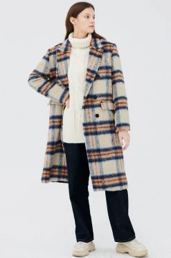 STORETS CLOTHING Jesh Fuzzy Plaid Coat