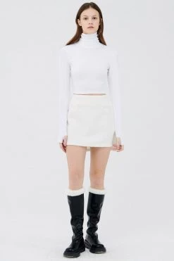 STORETS Andrea Faux Fur Trim High Boots ACCESSORIES