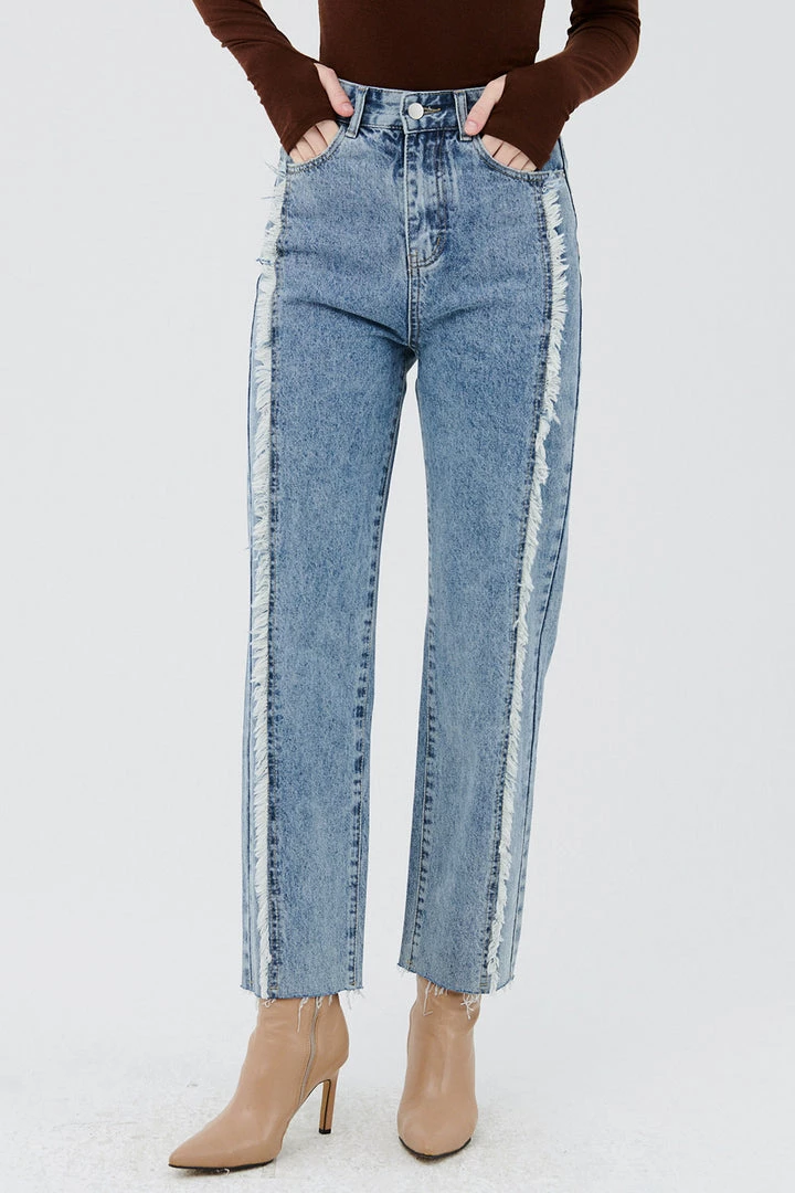 STORETS CLOTHING Eli Frayed Trim Jeans
