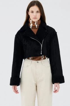 STORETS Harlow Faux Shearling Cropped Jacket
