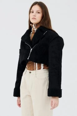STORETS Harlow Faux Shearling Cropped Jacket