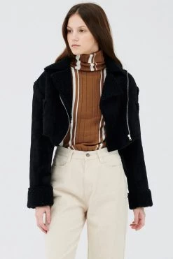 STORETS Harlow Faux Shearling Cropped Jacket